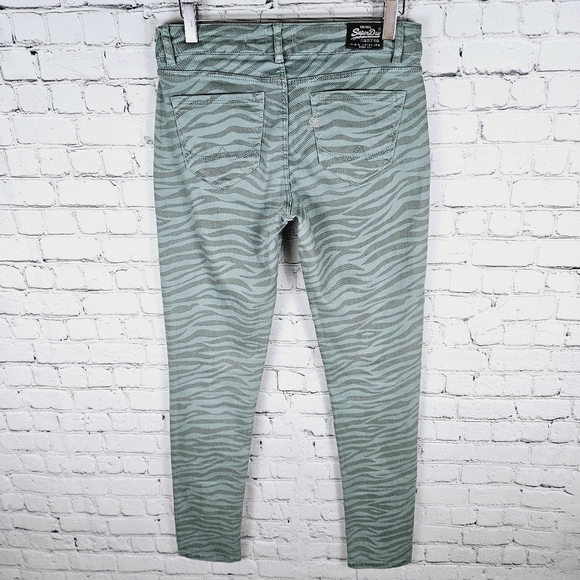SUPERDRY | Standard Blue Skinny zebra animal print jeans - Picture 2 of 10